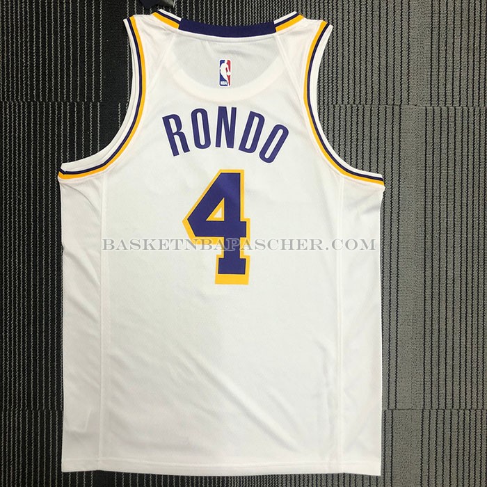 Maillot Los Angeles Lakers Rajon Rondo NO 4 Association 2021-22 Blanc